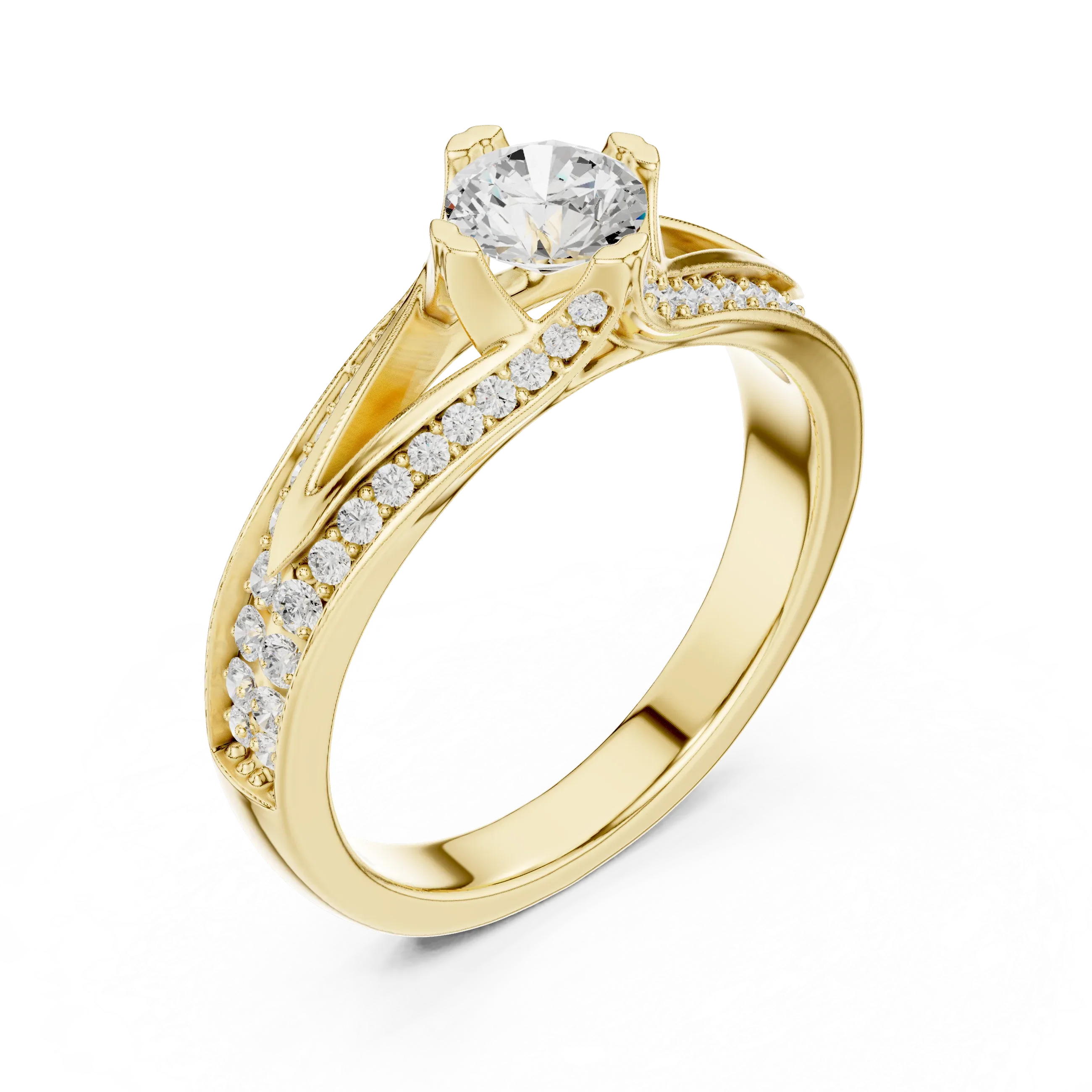 Round VVS Diamond Anniversary Gift Ring F Color