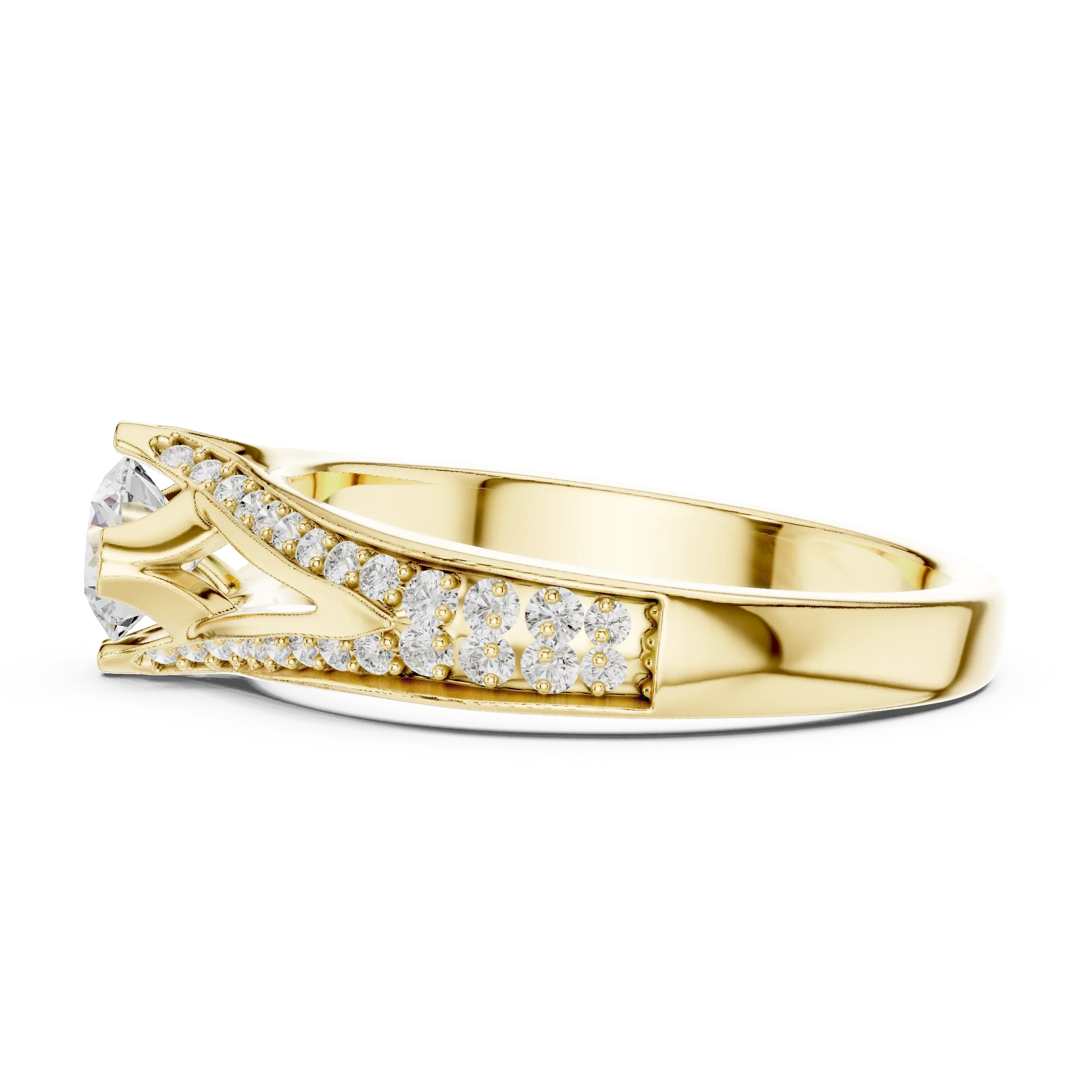 Round VVS Diamond Anniversary Gift Ring F Color