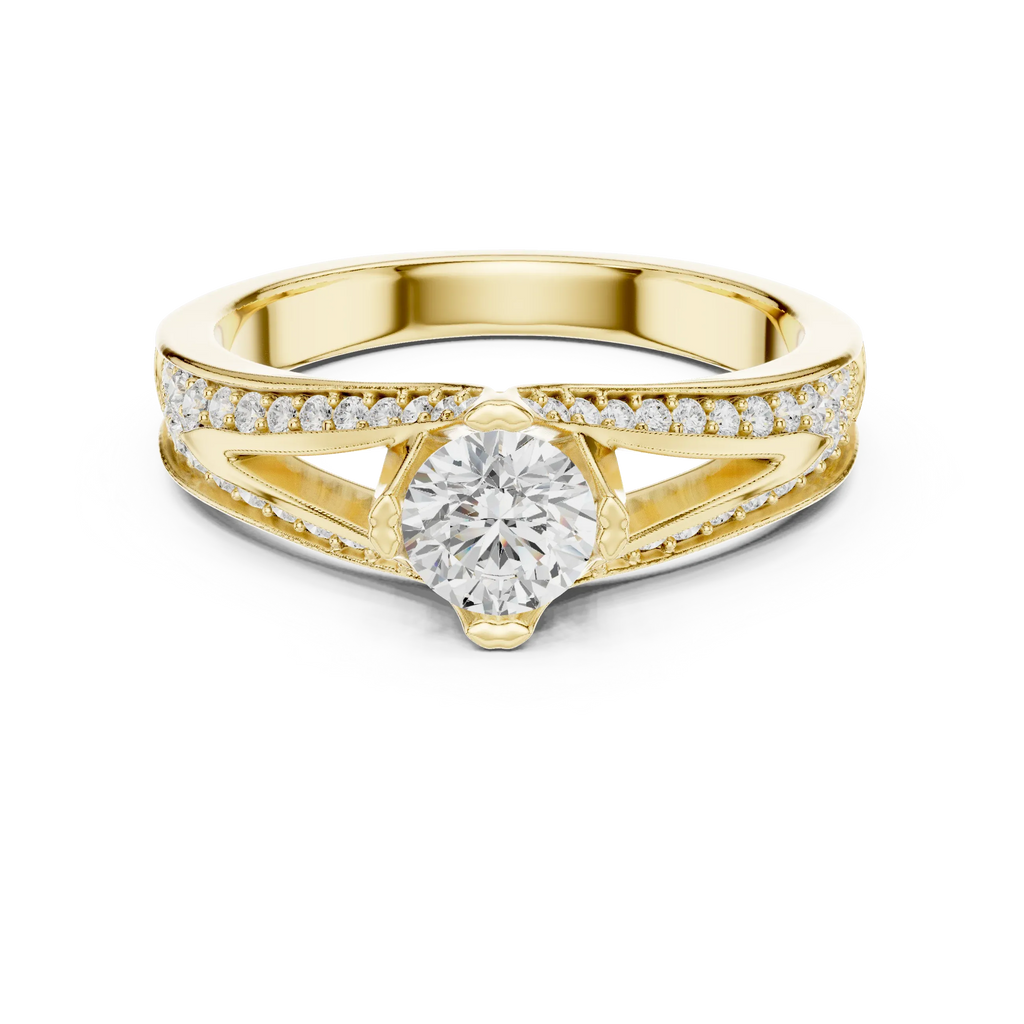 Round VVS Diamond Anniversary Gift Ring F Color