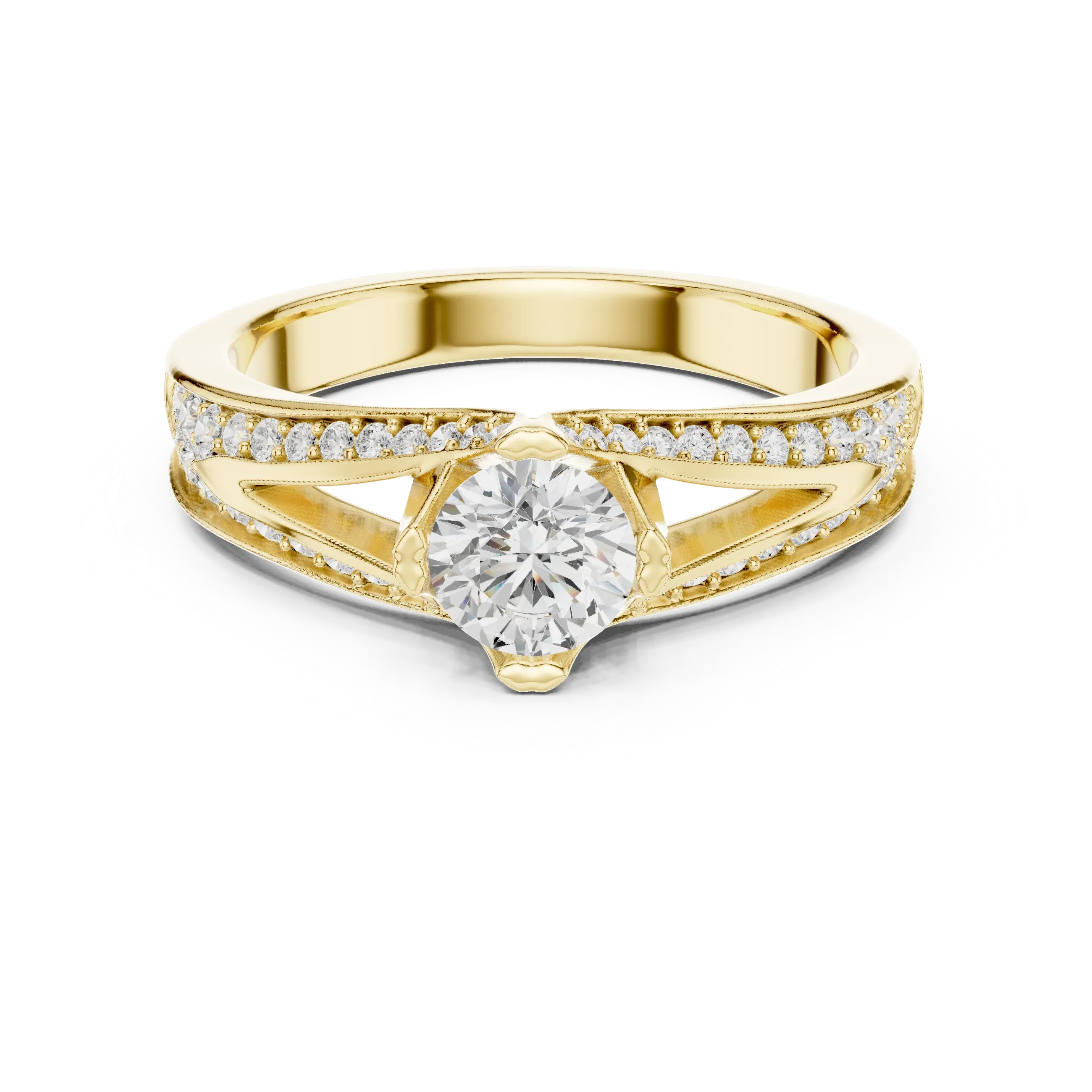Round VVS Diamond Anniversary Gift Ring F Color