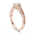 D Color Round Moissanite Floral Engagement Ring Lab Grown