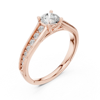 D Color Round Moissanite Floral Engagement Ring Lab Grown