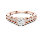 D Color Round Moissanite Floral Engagement Ring Lab Grown