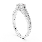 D Color Round Moissanite Floral Engagement Ring Lab Grown