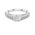 D Color Round Moissanite Floral Engagement Ring Lab Grown