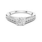 D Color Round Moissanite Floral Engagement Ring Lab Grown
