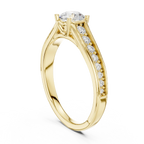 D Color Round Moissanite Floral Engagement Ring Lab Grown