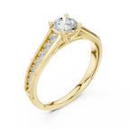 D Color Round Moissanite Floral Engagement Ring Lab Grown