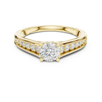 D Color Round Moissanite Floral Engagement Ring Lab Grown