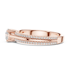 E Color VVS1 Round Moissanite Rose Gold Style Wedding Ring