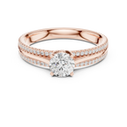 E Color VVS1 Round Moissanite Rose Gold Style Wedding Ring
