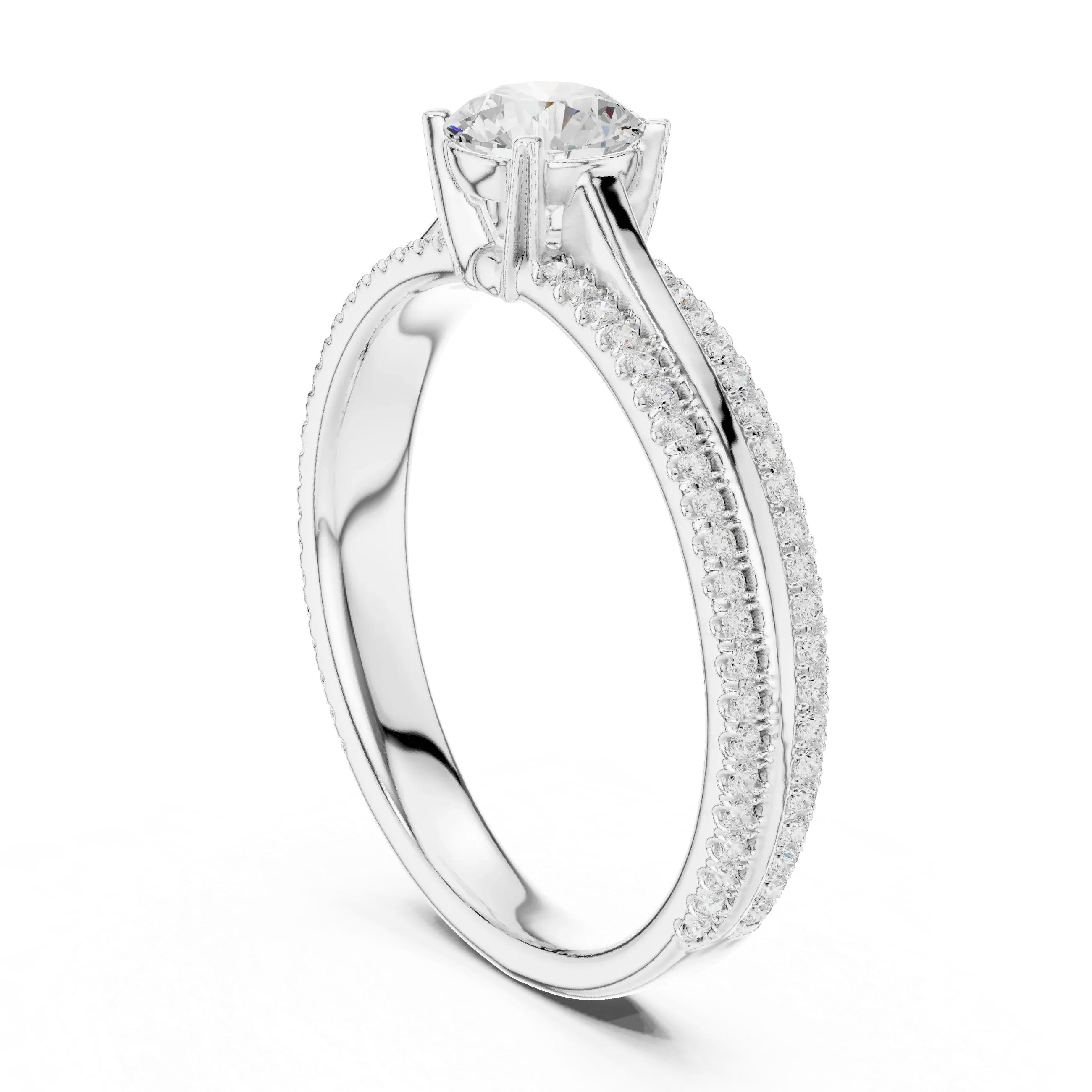 E Color VVS1 Round Moissanite Rose Gold Style Wedding Ring
