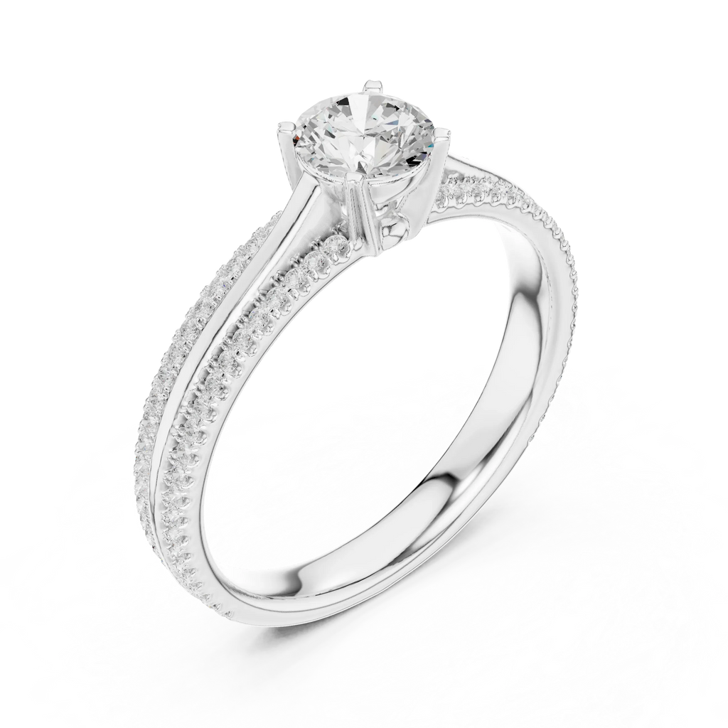 E Color VVS1 Round Moissanite Rose Gold Style Wedding Ring