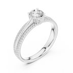 E Color VVS1 Round Moissanite Rose Gold Style Wedding Ring