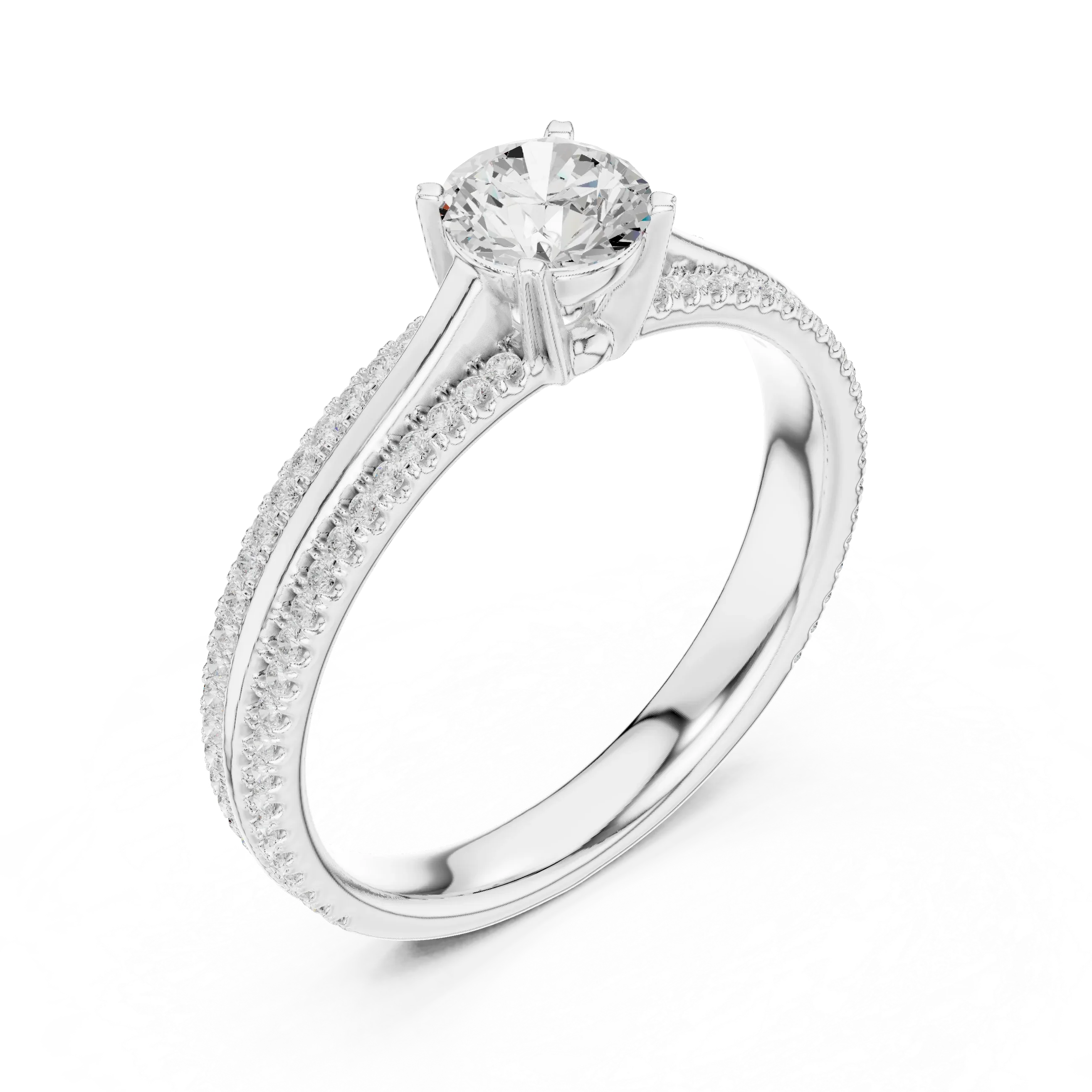 E Color VVS1 Round Moissanite Rose Gold Style Wedding Ring