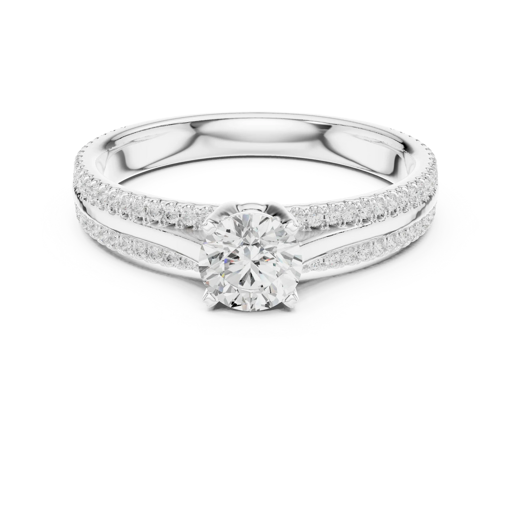 E Color VVS1 Round Moissanite Rose Gold Style Wedding Ring