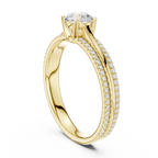 E Color VVS1 Round Moissanite Rose Gold Style Wedding Ring