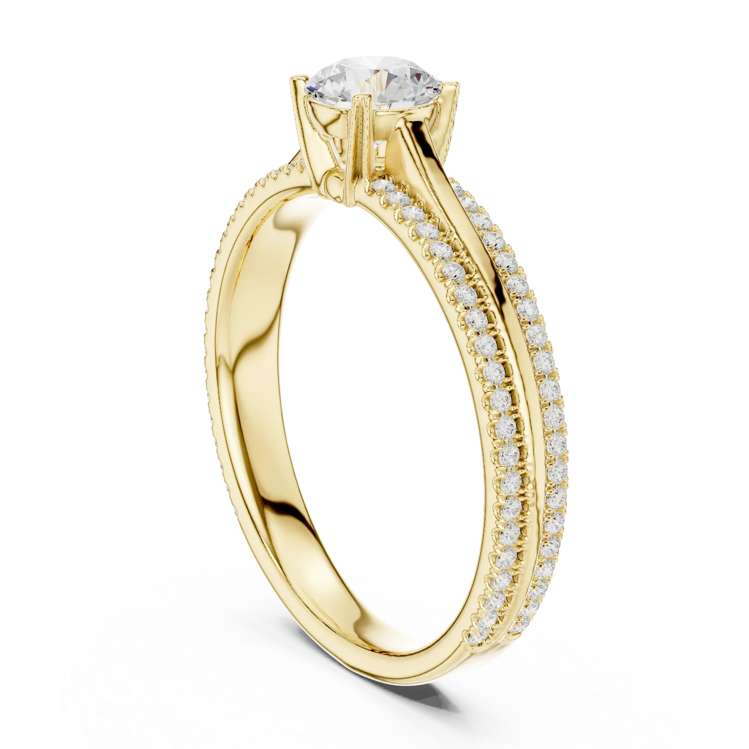 E Color VVS1 Round Moissanite Rose Gold Style Wedding Ring