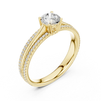 E Color VVS1 Round Moissanite Rose Gold Style Wedding Ring