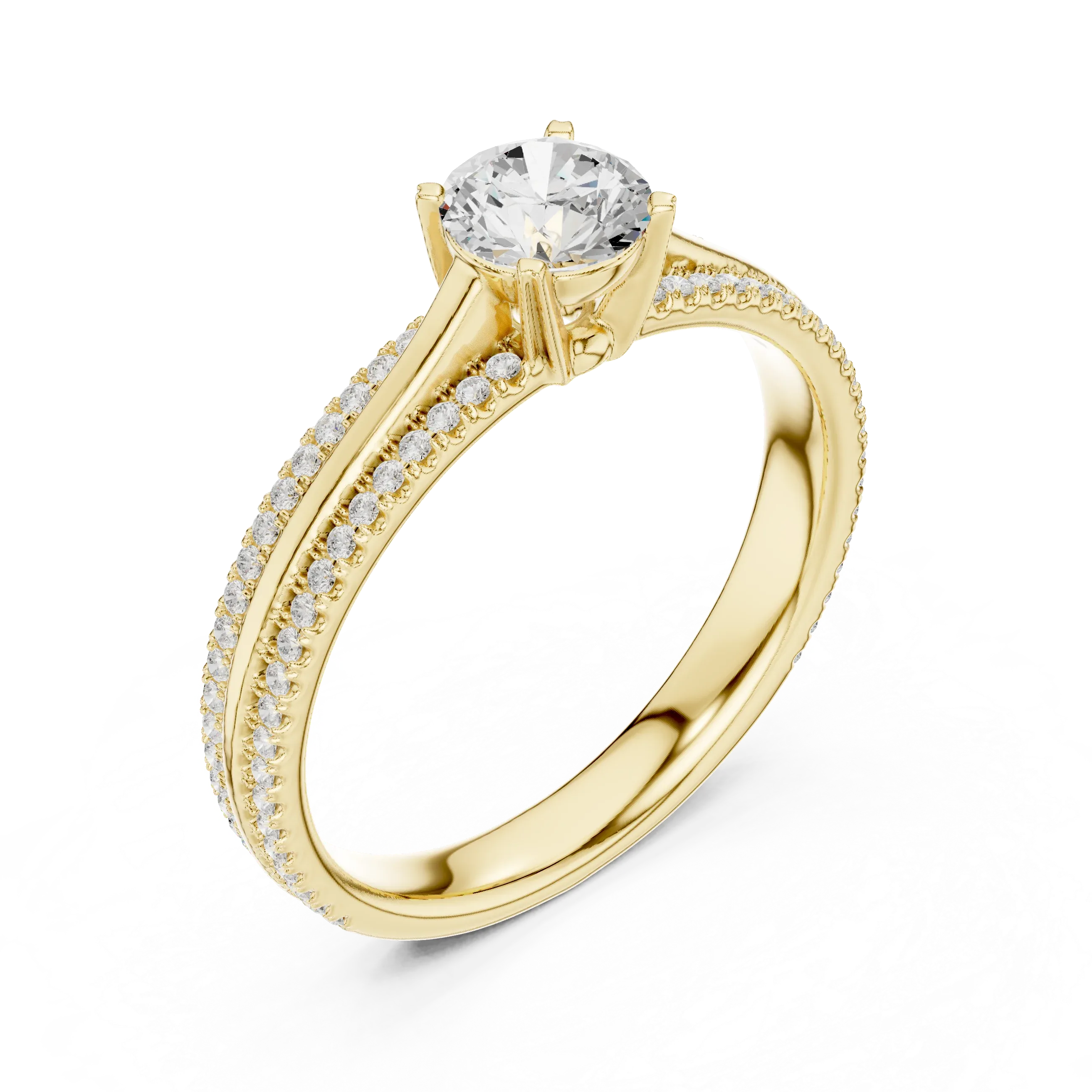 E Color VVS1 Round Moissanite Rose Gold Style Wedding Ring