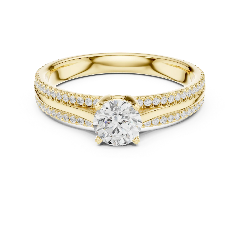 E Color VVS1 Round Moissanite Rose Gold Style Wedding Ring