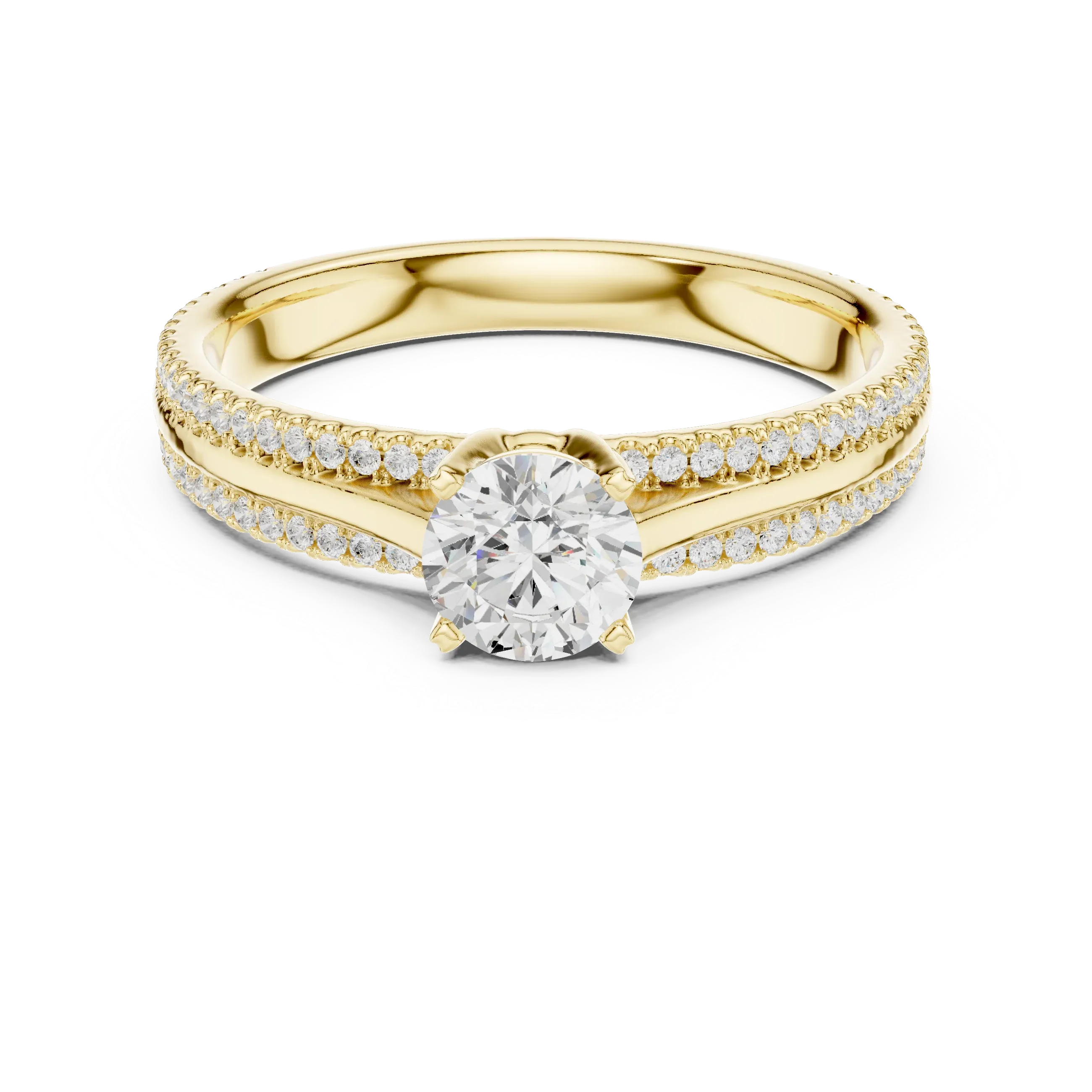 E Color VVS1 Round Moissanite Rose Gold Style Wedding Ring
