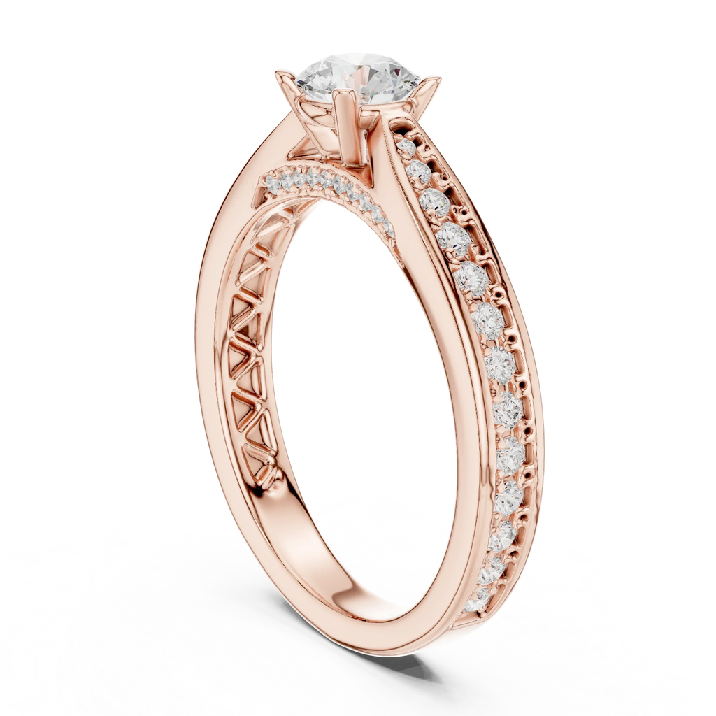 F Color Round Lab Created Diamond Anniversary Ring