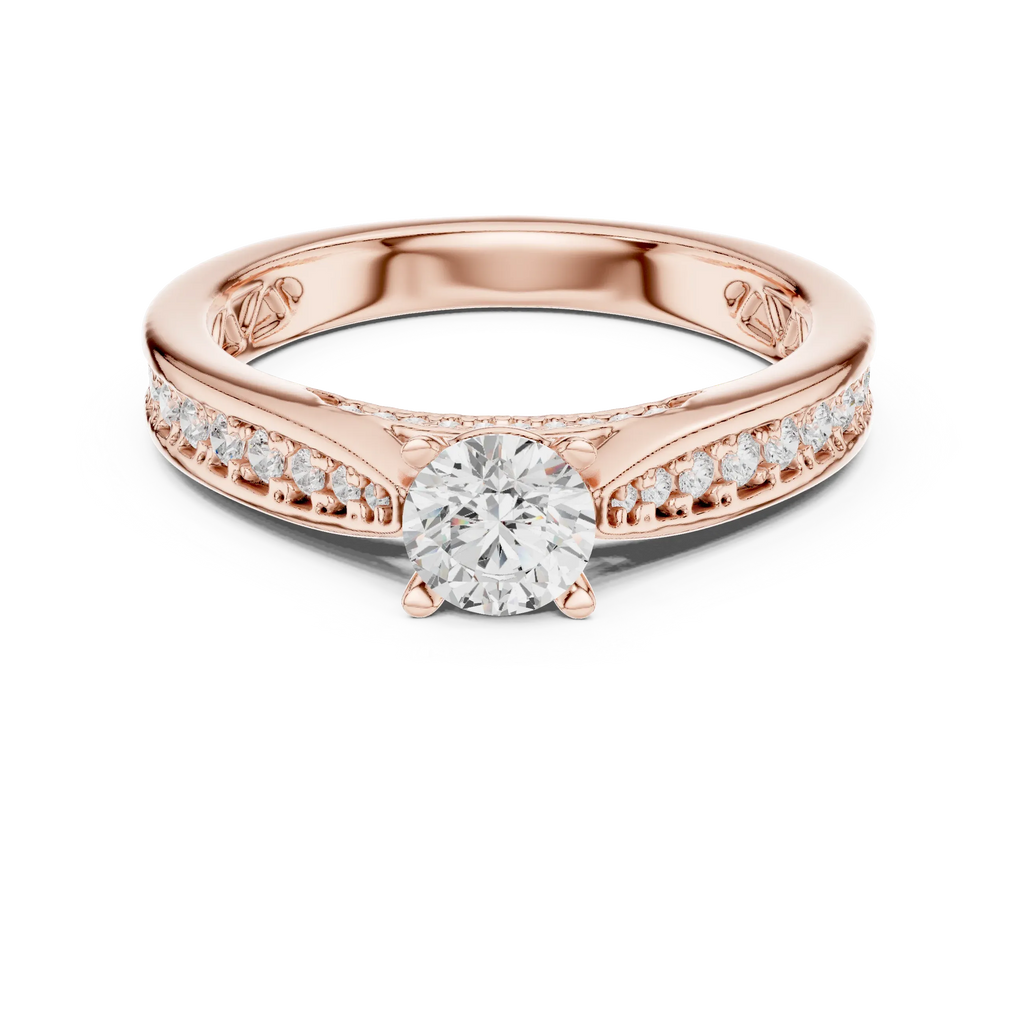 F Color Round Lab Created Diamond Anniversary Ring