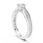 F Color Round Lab Created Diamond Anniversary Ring