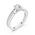 F Color Round Lab Created Diamond Anniversary Ring