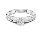 F Color Round Lab Created Diamond Anniversary Ring
