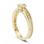 F Color Round Lab Created Diamond Anniversary Ring