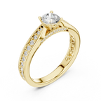 F Color Round Lab Created Diamond Anniversary Ring
