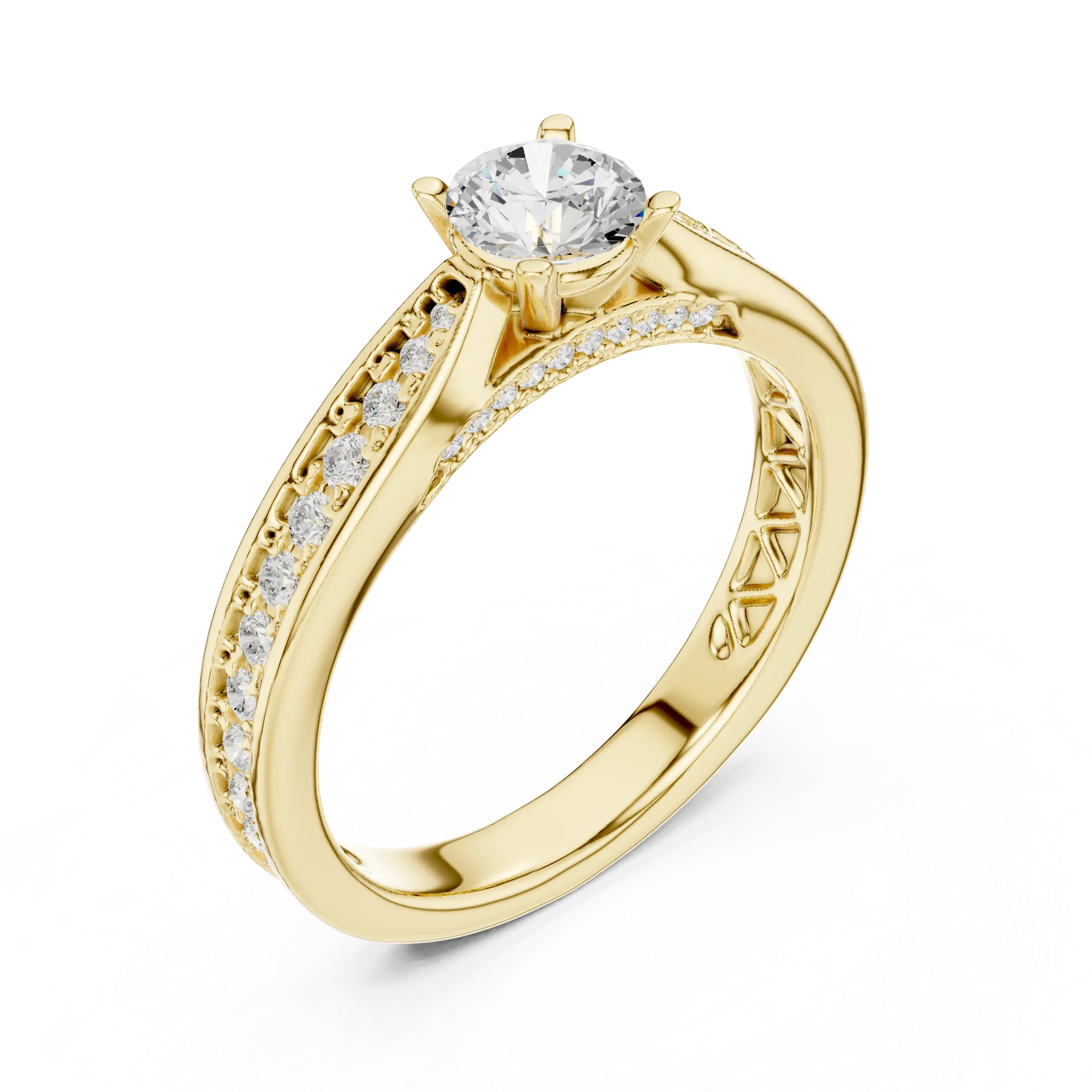 F Color Round Lab Created Diamond Anniversary Ring