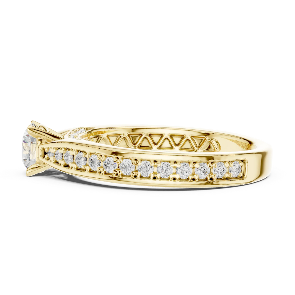 F Color Round Lab Created Diamond Anniversary Ring
