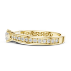 F Color Round Lab Created Diamond Anniversary Ring