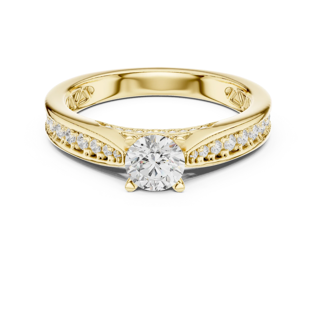 F Color Round Lab Created Diamond Anniversary Ring