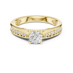 F Color Round Lab Created Diamond Anniversary Ring