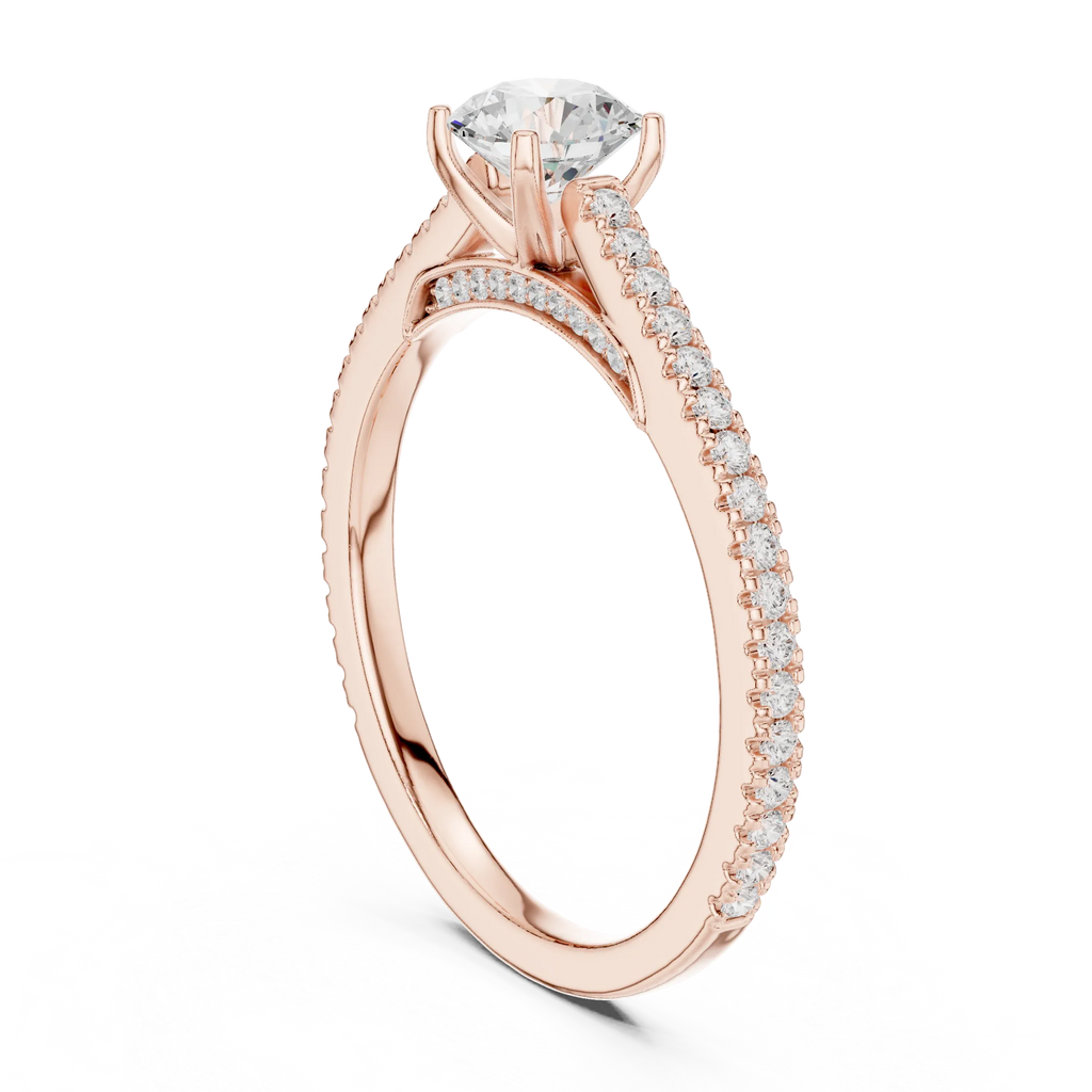 Round Moissanite Celtic Knot Engagement Ring D Color VVS