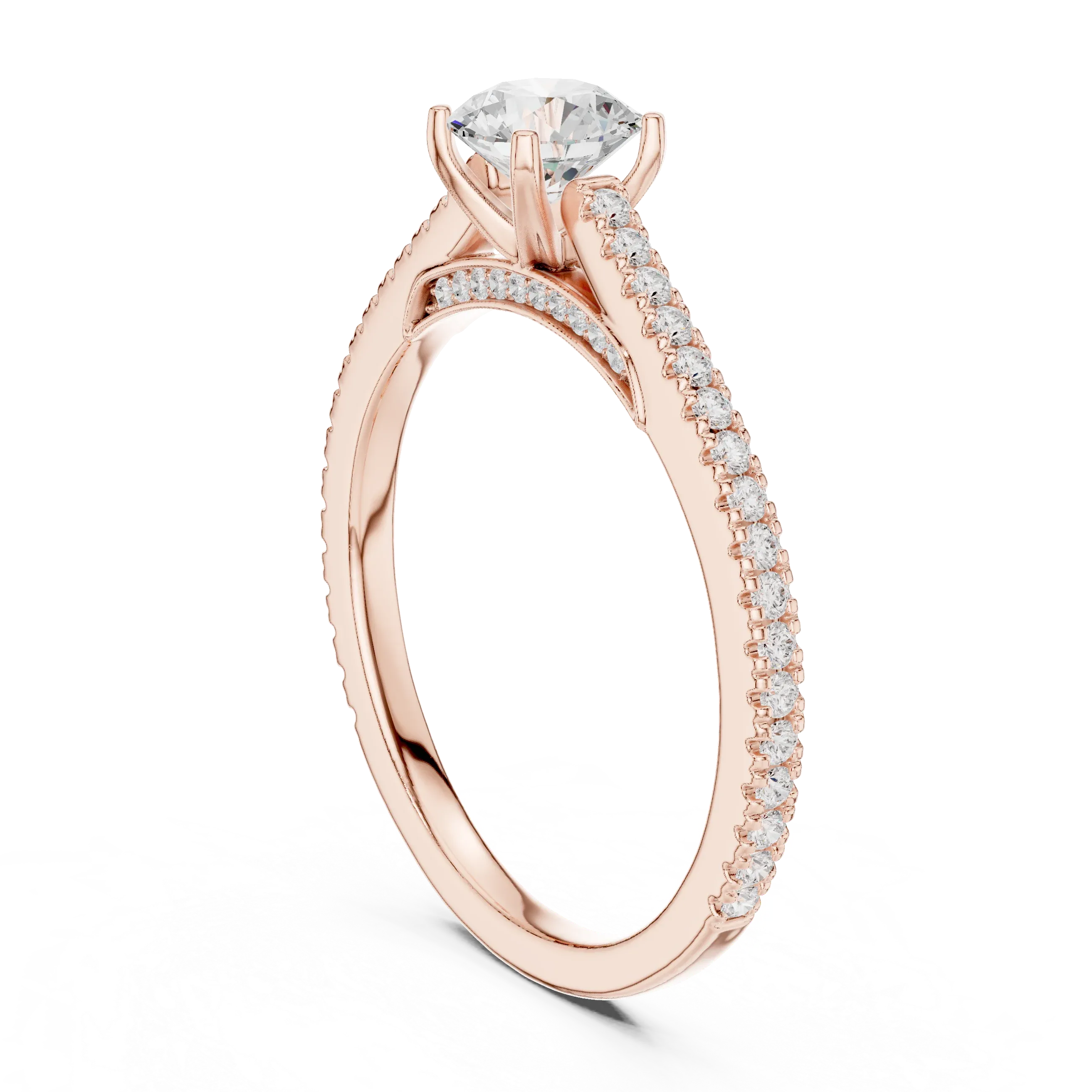 Round Moissanite Celtic Knot Engagement Ring D Color VVS