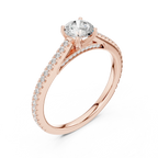 Round Moissanite Celtic Knot Engagement Ring D Color VVS