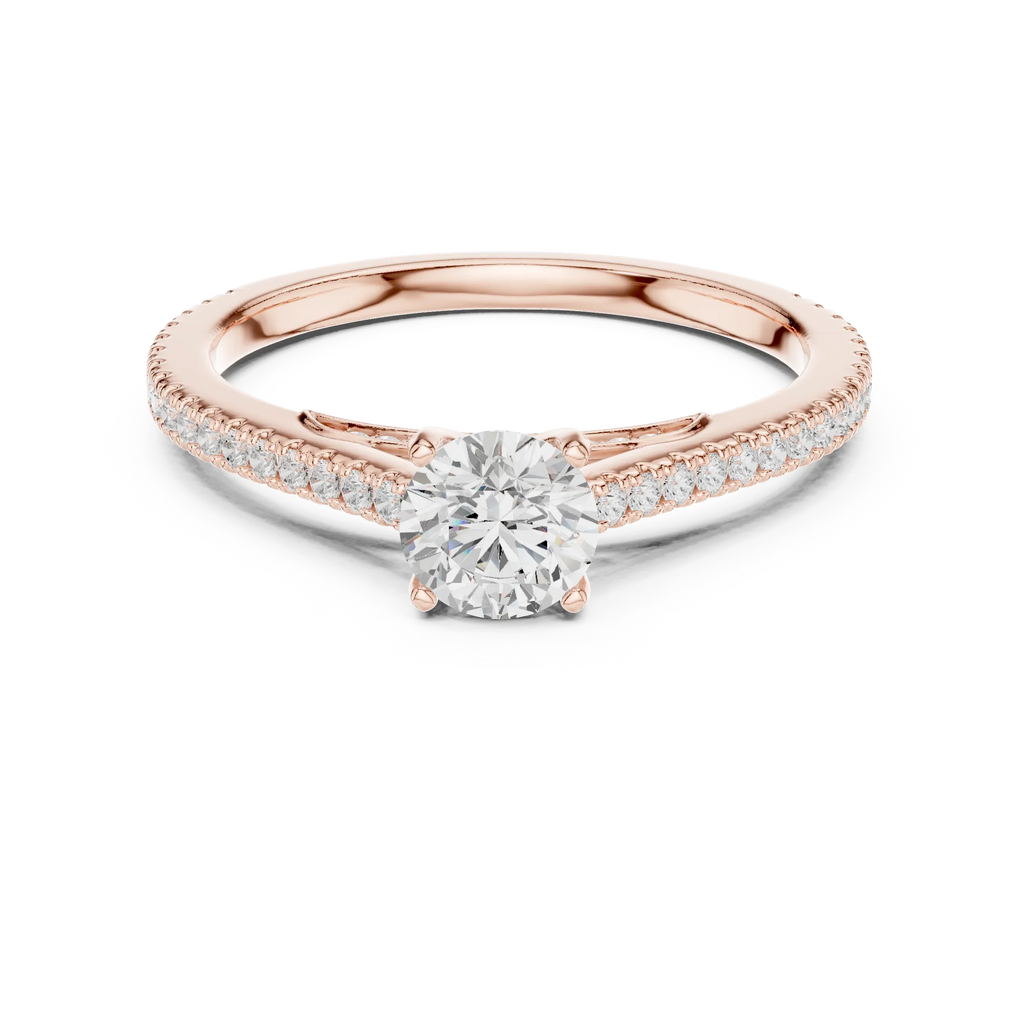 Round Moissanite Celtic Knot Engagement Ring D Color VVS