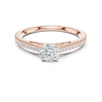 Round Moissanite Celtic Knot Engagement Ring D Color VVS