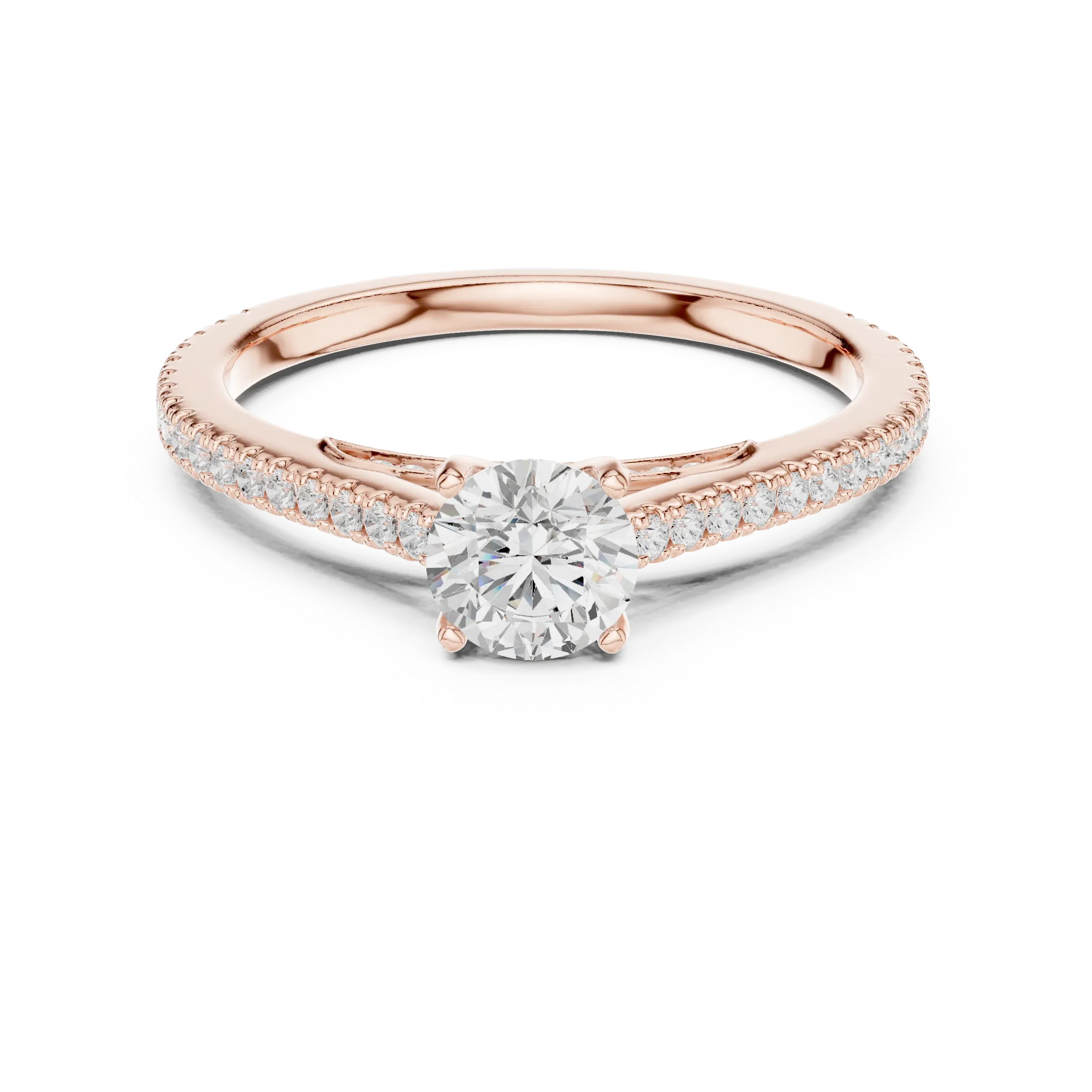 Round Moissanite Celtic Knot Engagement Ring D Color VVS