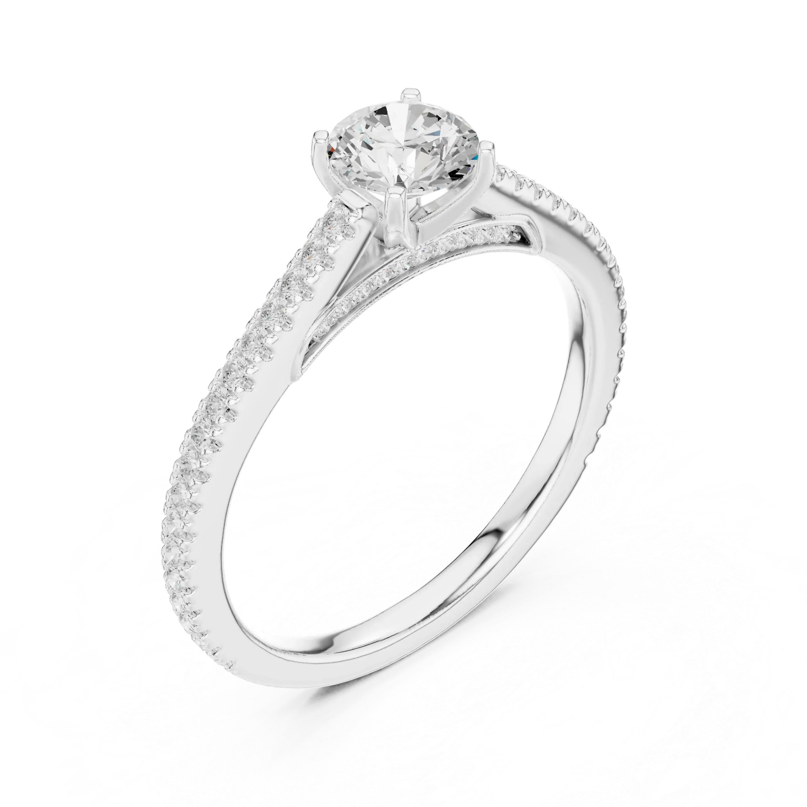 Round Moissanite Celtic Knot Engagement Ring D Color VVS