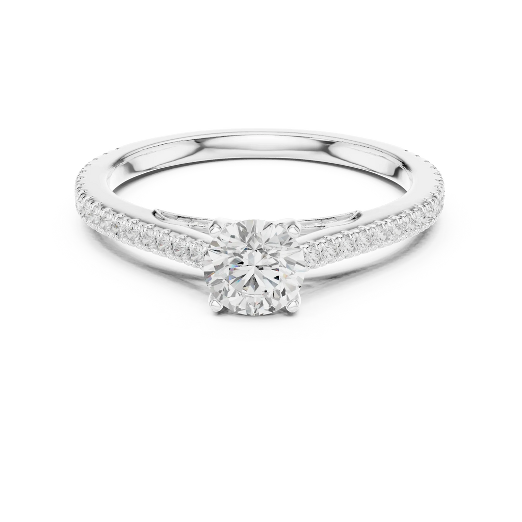 Round Moissanite Celtic Knot Engagement Ring D Color VVS