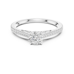 Round Moissanite Celtic Knot Engagement Ring D Color VVS