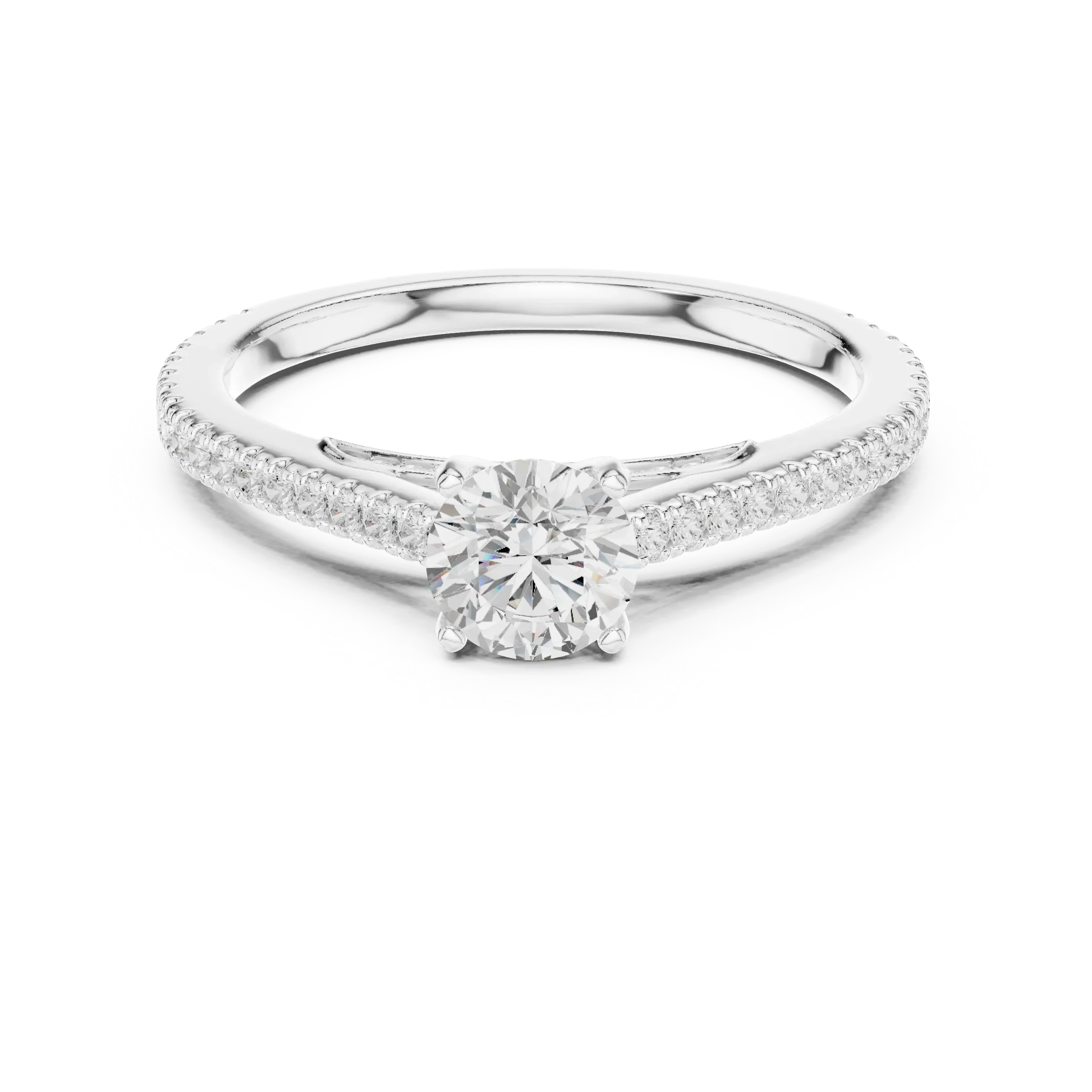 Round Moissanite Celtic Knot Engagement Ring D Color VVS