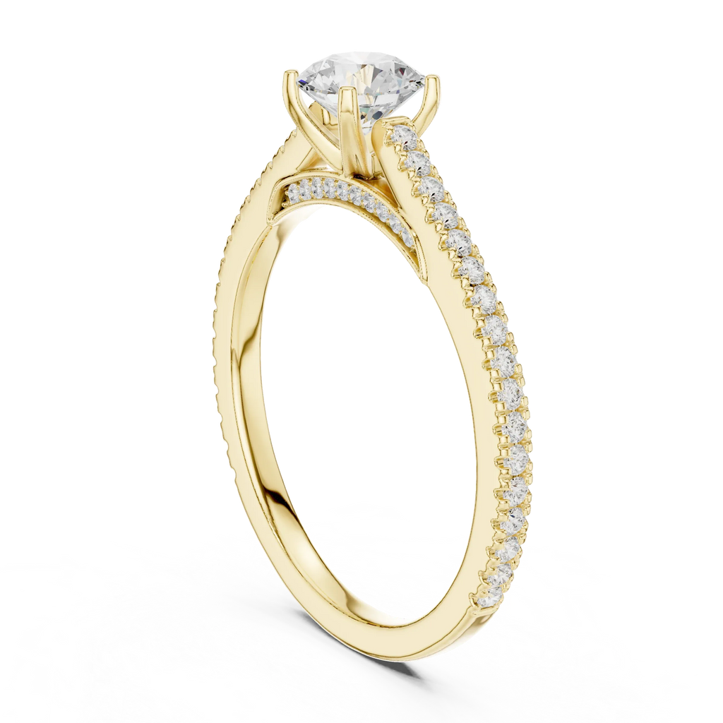 Round Moissanite Celtic Knot Engagement Ring D Color VVS