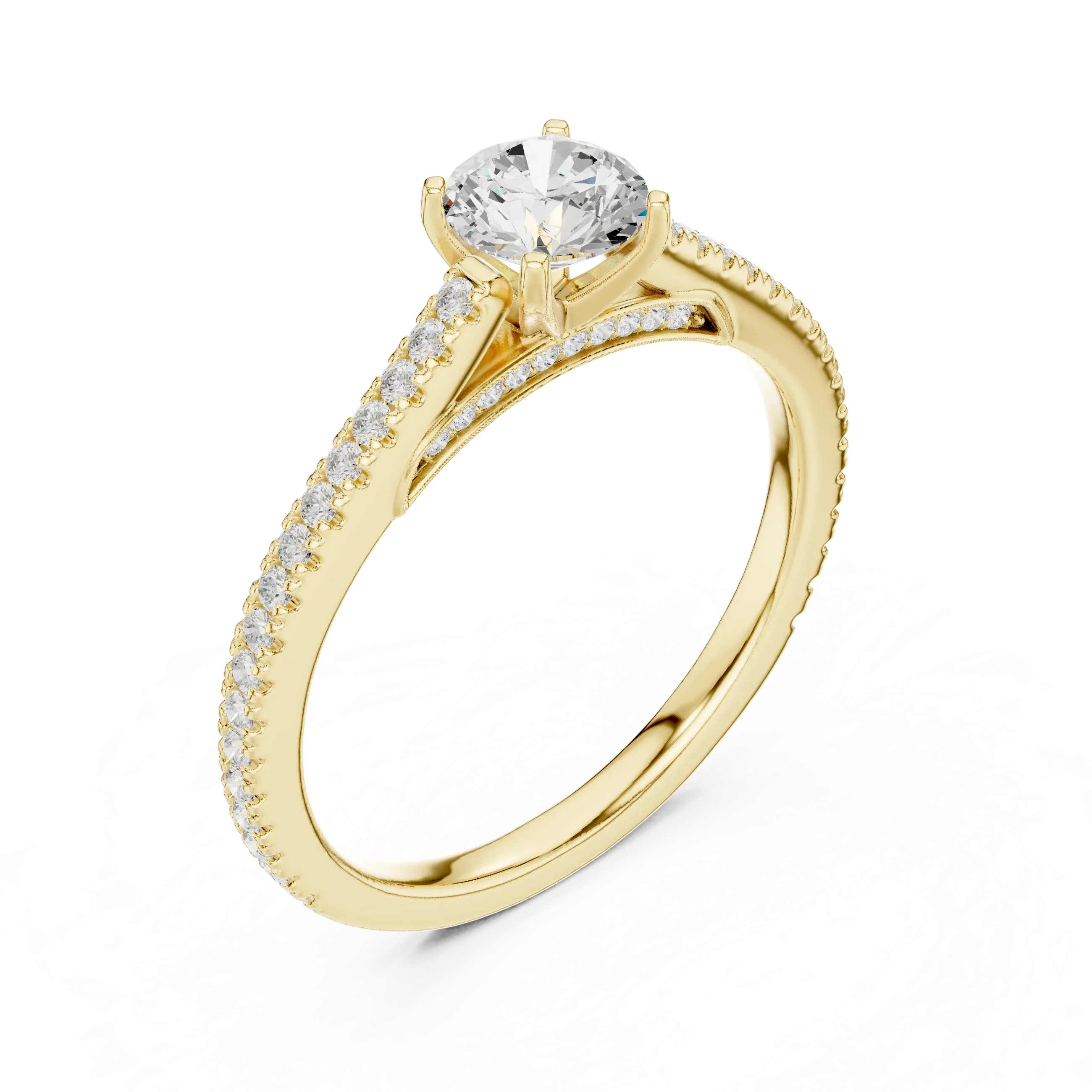 Round Moissanite Celtic Knot Engagement Ring D Color VVS